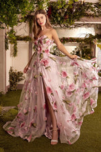 Load image into Gallery viewer, Portrait Of A Rose Strapless Floral Organza Tulle Maxi Gown