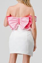 Load image into Gallery viewer, Pretty In Pink Present Bow Strapless Ribbon Dress