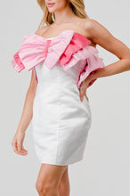 Load image into Gallery viewer, Pretty In Pink Present Bow Strapless Ribbon Dress