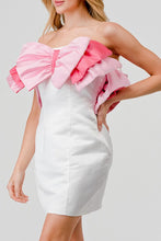 Load image into Gallery viewer, Pretty In Pink Present Bow Strapless Ribbon Dress