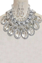 Load image into Gallery viewer, Clear Beads Mix Chain Statement Necklace Set