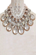 Load image into Gallery viewer, Clear Beads Mix Chain Statement Necklace Set