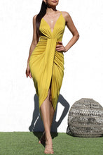 Load image into Gallery viewer, Venetian Mocha Cami Draped Midi Dress