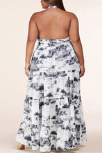Load image into Gallery viewer, Plus Size Flora White Halter Tiered Maxi Dress