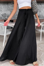 Load image into Gallery viewer, Black Ruffled High Waist Wide Leg Pants