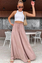 Load image into Gallery viewer, Khaki Brown Ruffled High Waist Wide Leg Pants