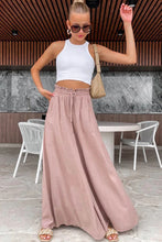 Load image into Gallery viewer, Black Ruffled High Waist Wide Leg Pants