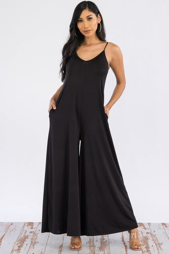 Ocho Rios Sleeveless Black Loose Fit Wide Leg Jumpsuit