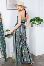 Load image into Gallery viewer, Tribal Black Cut Out Wide Leg Halter Jumpsuit with Pockets