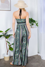 Load image into Gallery viewer, Tribal Black Cut Out Wide Leg Halter Jumpsuit with Pockets