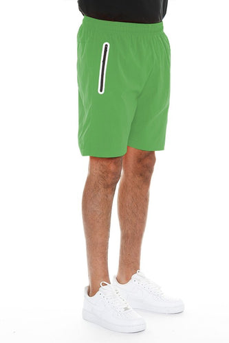 Men's Green Active Sports Performance Running Shorts