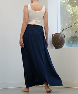 Soft Organic Taupe Bamboo Maxi Skirt w/Pockets