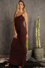 Load image into Gallery viewer, Melrose Ave Espresso Brown Fitted Knit Sleeveless Maxi Dress