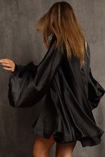 Load image into Gallery viewer, High Fashion White Long Sleeve Oversized Satin Dress