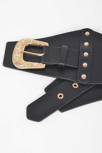 Iconic Black/Gold Buckle Corset Belt