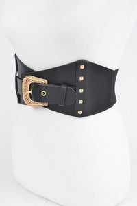 Iconic Black/Gold Buckle Corset Belt