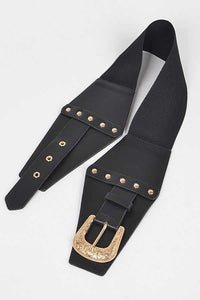 Iconic Black/Gold Buckle Corset Belt