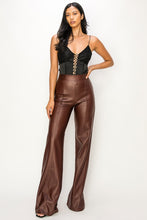 Load image into Gallery viewer, Chocolate Brown High Waist Faux Leather Pants