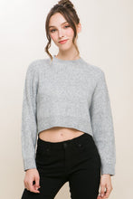 Load image into Gallery viewer, Wool Black Blend Cropped Sweater Top