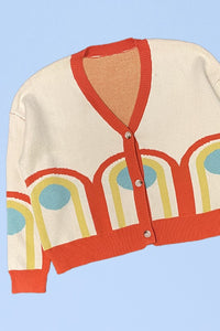 Retro Arch Multi-Cream Cardigan