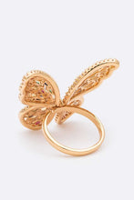 Load image into Gallery viewer, CZ Butterfly Adjustable Fashion Ring