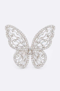 CZ Butterfly Adjustable Fashion Ring