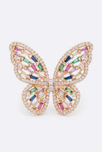 Load image into Gallery viewer, CZ Butterfly Adjustable Fashion Ring