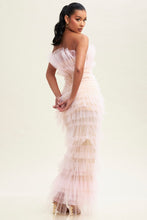 Load image into Gallery viewer, Soft Pink Tulle Strapless Layered Maxi Dress