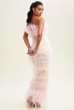 Load image into Gallery viewer, White Tulle Strapless Layered Maxi Dress