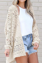 Load image into Gallery viewer, Crochet Beige Dolman Knit Sleeve Cardigan