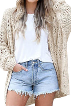 Load image into Gallery viewer, Crochet Beige Dolman Knit Sleeve Cardigan