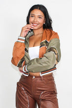 Load image into Gallery viewer, Sporty Color Block Brown/Green Jacket