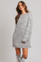 Load image into Gallery viewer, Illuminated Silver Long Sleeve Sequin Mini Dress