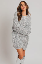 Load image into Gallery viewer, Illuminated Silver Long Sleeve Sequin Mini Dress