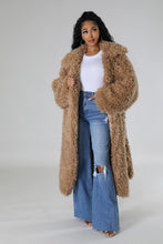 Load image into Gallery viewer, Athina Brown Fuzzy Fur Winter Heavy Jacket