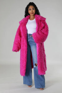 Athina Brown Fuzzy Fur Winter Heavy Jacket