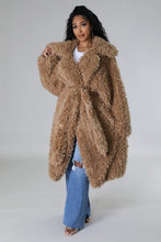 Load image into Gallery viewer, Athina Brown Fuzzy Fur Winter Heavy Jacket