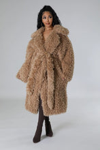 Load image into Gallery viewer, Athina Brown Fuzzy Fur Winter Heavy Jacket