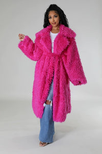 Athina Brown Fuzzy Fur Winter Heavy Jacket