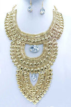 Load image into Gallery viewer, Bib Chain Crystal Statement Necklace Set