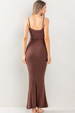 Load image into Gallery viewer, Autumn Brown Winter Knit Ribbed Sleeveless Maxi Dress