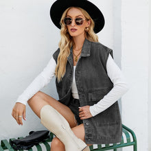 Load image into Gallery viewer, Trendy Sleeveless Classic Denim Jacket