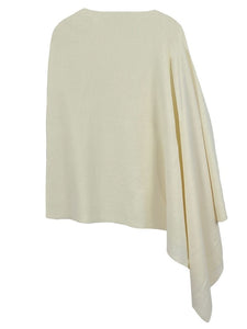 Beautiful Knit Ivory Asymmetrical Poncho