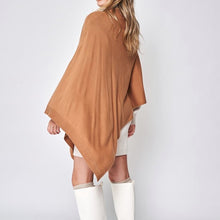 Load image into Gallery viewer, Beautiful Knit Ivory Asymmetrical Poncho