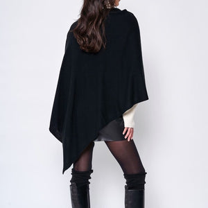 Beautiful Knit Ivory Asymmetrical Poncho