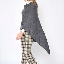 Load image into Gallery viewer, Beautiful Knit Ivory Asymmetrical Poncho