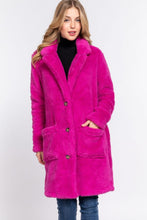 Load image into Gallery viewer, Fuchsia Pink Winter Comfort Sherpa Long Sleeve Coat