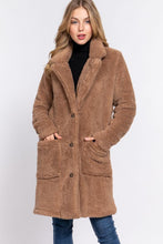 Load image into Gallery viewer, Cappuccino Winter Comfort Sherpa Long Sleeve Coat