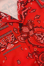 Load image into Gallery viewer, Mens Red Paisley Collared Print Button Down Shirt