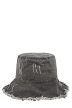 Load image into Gallery viewer, Distressed Denim Bucket Hat with Wired Brim